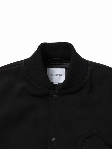 COOTIE PRODUCTIONS / Nubuck Varsity Jacket -Black-