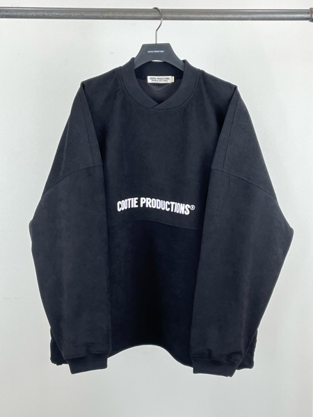 COOTIE / Polyester Velour Football L/S Tee -Black-