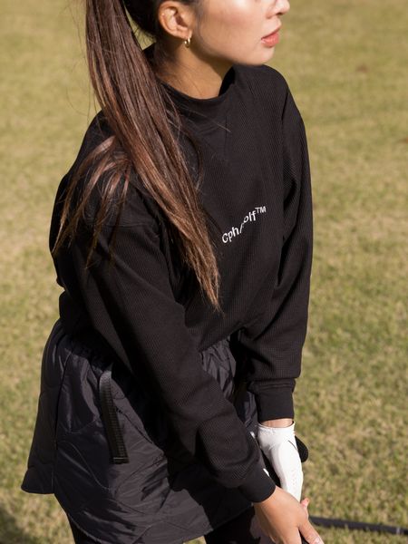 Captains Helm Golf / THERMAL MOCK NECK LS TEE -Black-
