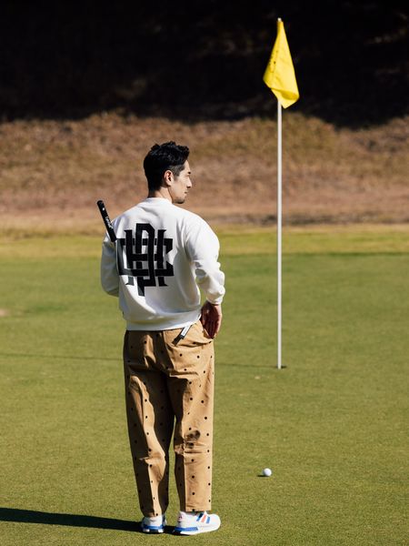 Captains Helm Golf / OVERLAP LOGO ADJUSTABLE CHINO -Beige-