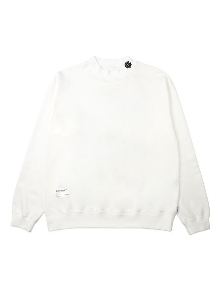 Captains Helm Golf / OVERLAP LOGO LS MOCK NECK TEE -White-