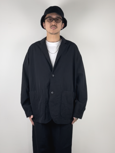 COOTIE / Wool Gabardine 2B Lapel Jacket -Black-
