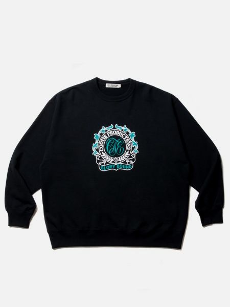 COOTIE / Print Crewneck Sweatshirt EMBLEM  Black