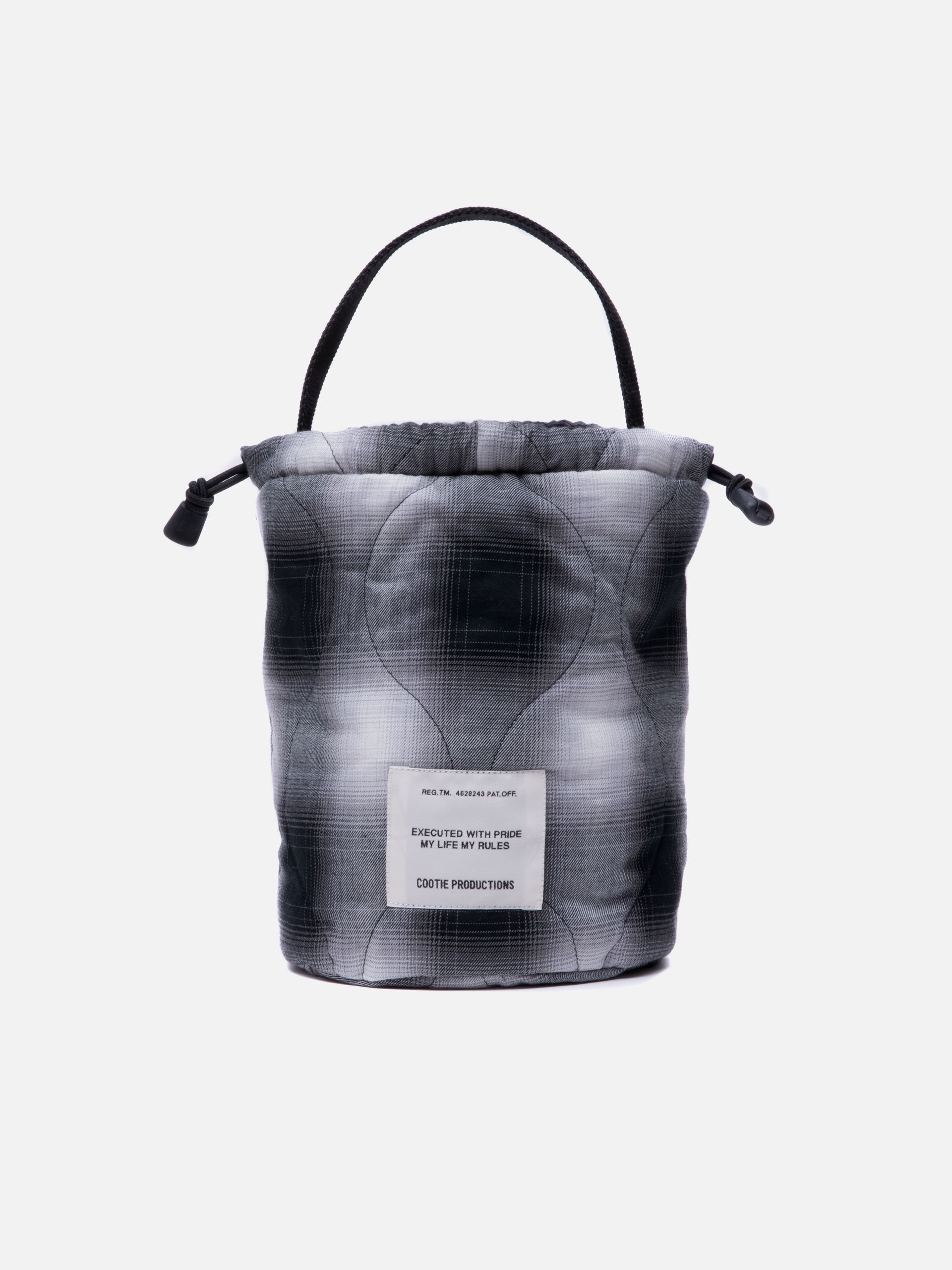 バッグ COOTIE/OMBRECHECKQUILTING DRAWSTRINGBAG COOTIE / Ombre Check Quilting Drawstring Bag